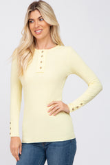 Yellow Henley Long Sleeve Top