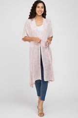 Light Pink Floral Tassel Front Cover Up