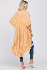 Orange Floral Tassel Front Cover Up