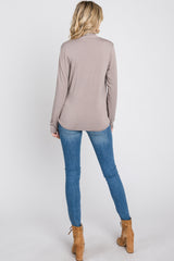 Taupe Draped Wrap Nursing Top