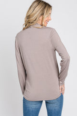 Taupe Draped Wrap Nursing Top