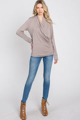 Taupe Draped Wrap Nursing Top