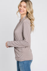 Taupe Draped Wrap Nursing Top