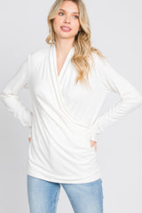 Ivory Draped Wrap Nursing Top