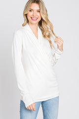 Ivory Draped Wrap Nursing Top