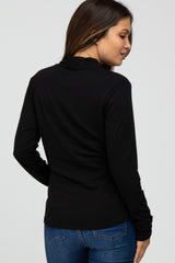 Black Draped Wrap Maternity/Nursing Top