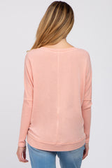 Peach Lightweight Terry Maternity Sweater