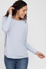 Light Blue Lightweight Terry Maternity Sweater