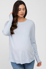 Light Blue Lightweight Terry Maternity Sweater