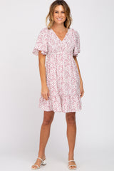 Mauve Printed Smocked Dress