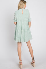 Mint Swiss Dot Tiered Dress