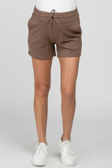 Mocha French Terry Maternity Sweat Shorts