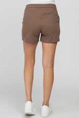 Mocha French Terry Maternity Sweat Shorts