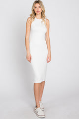 Ivory Fitted Sleeveless Dress