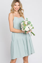 Mint Tiered Maternity Mini Dress