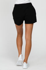 Black French Terry Raw Hem Shorts