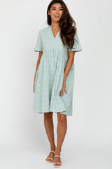 Mint Green Textured Babydoll Dress