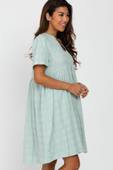 Mint Green Textured Babydoll Dress