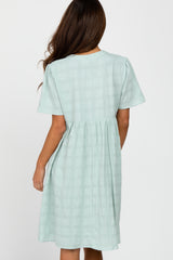 Mint Green Textured Babydoll Dress