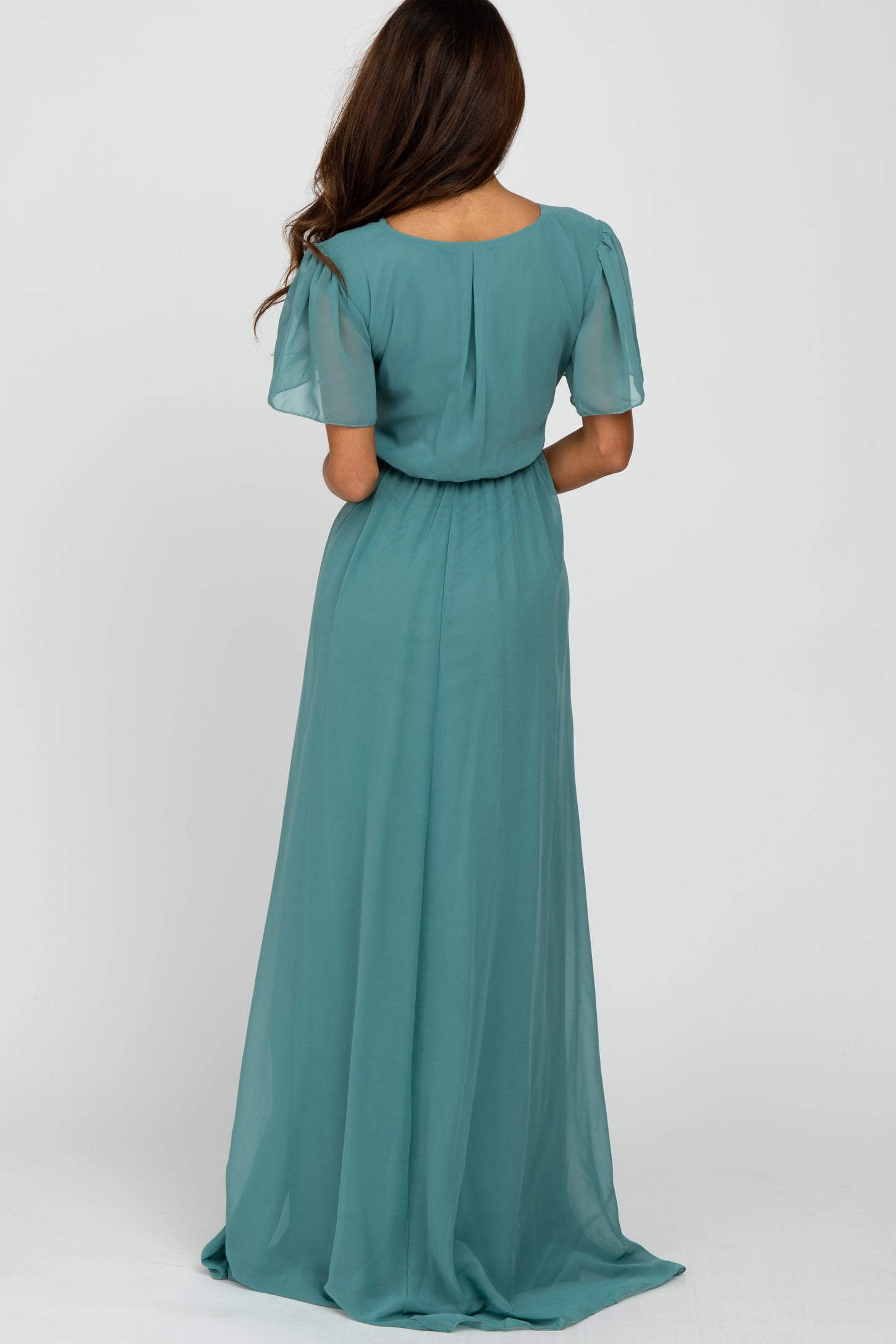 Teal Chiffon Dress