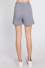 Grey Front Tie Shorts