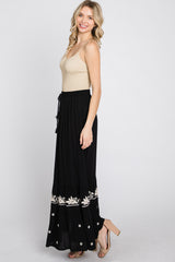 Black Embroidered Maxi Skirt