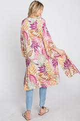 Multi Colored Tropical Leaf Print Cover Up