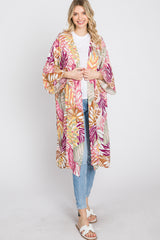 Multi Colored Tropical Leaf Print Cover Up