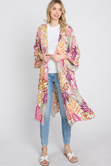 Multi Colored Tropical Leaf Print Cover Up