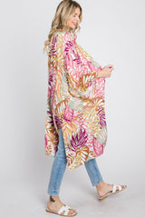 Multi Colored Tropical Leaf Print Cover Up