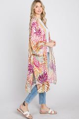 Multi Colored Tropical Leaf Print Cover Up