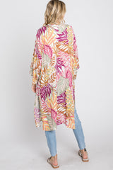 Multi Colored Tropical Leaf Print Cover Up