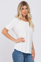 Ivory Solid Short Sleeve Top