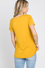 Yellow Basic Short Sleeve Top