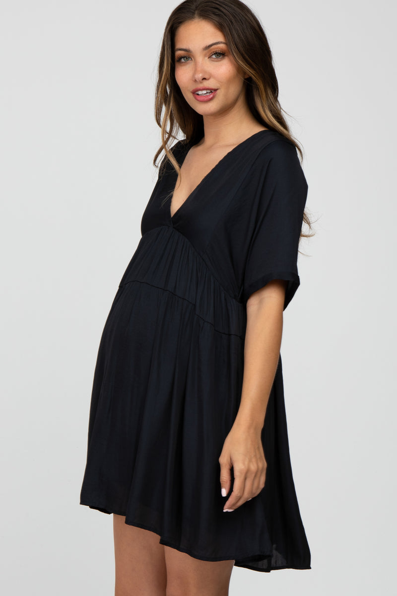 Black Babydoll Maternity Mini Dress– PinkBlush