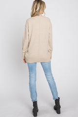 Beige Exposed Seam Sweater