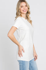 White Basic Short Sleeve Top