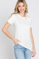 White Basic Short Sleeve Top