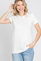 White Basic Short Sleeve Top