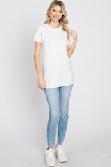 White Basic Short Sleeve Top