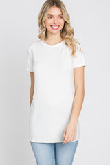 White Basic Short Sleeve Top