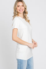 White Basic Short Sleeve Top