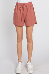 Rust Drawstring Shorts