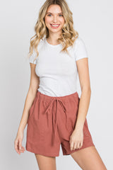 Rust Drawstring Shorts