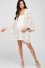 Cream Floral Bell Sleeve Maternity Cover Up