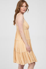 Yellow Plaid Tiered Dress