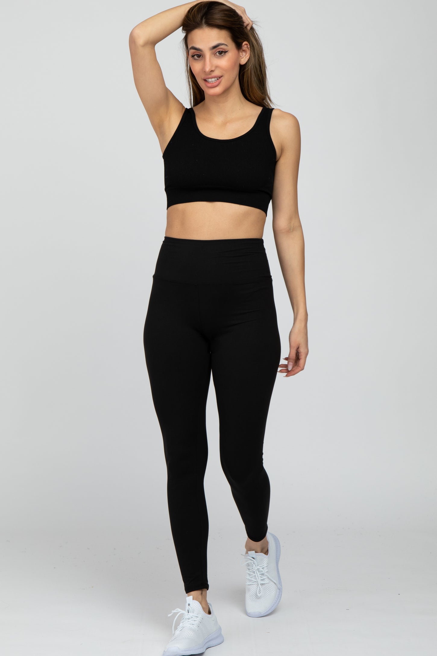 Charcoal Crossover Waist Maternity Leggings– PinkBlush