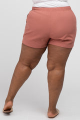 Rust Drawstring Plus Shorts