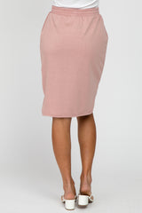 Light Pink Front Tie Round Hem Skirt