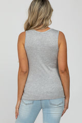 Heather Grey Basic Sleeveless Maternity Top